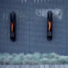 Wall Bio-fireplace of Tubular and Modern Design in Black Steel - Jackson Viadurini