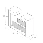 Floor Bio Fireplace in White Painted Metal and Tempered Glass - Pelide Viadurini