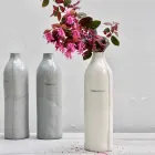 Luxury Design White and Gray Porcelain Bottles 2 Unique Pieces - Arcivero Viadurini