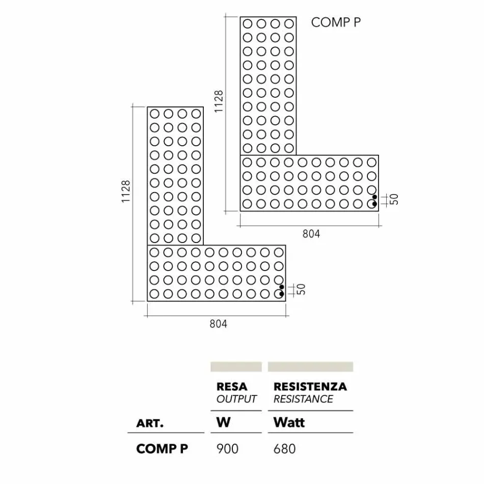 Brick Electric Heating Tile made in Italy by Scirocco H Viadurini