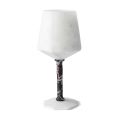 Wine Glass in Satin White Carrara Marble and Red Levanto - Caglio