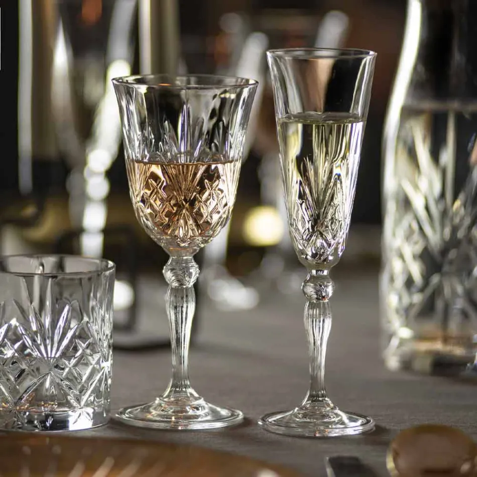 Goblet Flute Ecological Crystal Glass for Champagne 12 Pieces - Cantabile Viadurini