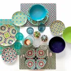 Wine or Water Goblet in Colored or Transparent Glass with Decorations, 12 Pieces - Rocca Viadurini