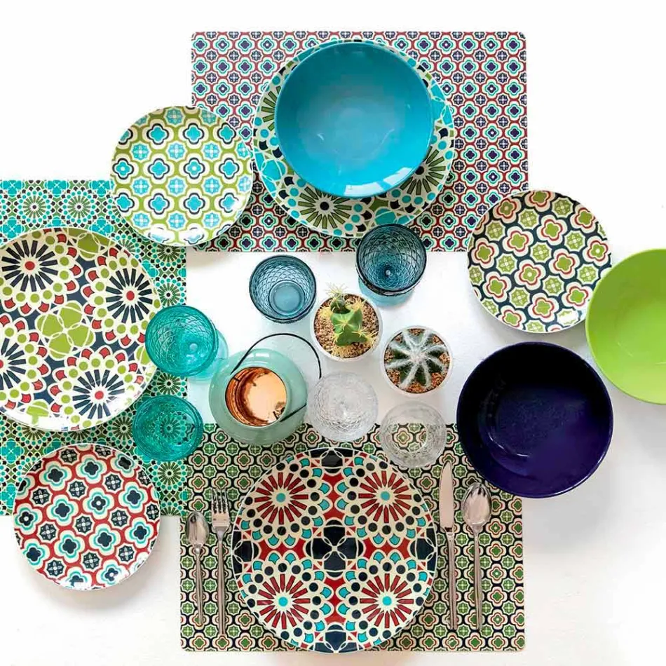 Wine or Water Goblet in Colored or Transparent Glass with Decorations, 12 Pieces - Rocca Viadurini