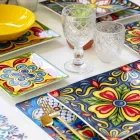 Wine or Water Goblet in Colored or Transparent Glass with Decorations, 12 Pieces - Rocca Viadurini