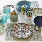 Wine or Water Goblet in Colored or Transparent Glass with Decorations, 12 Pieces - Rocca Viadurini