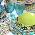 Wine or Water Goblet in Colored or Transparent Glass with Decorations, 12 Pieces - Rocca Viadurini