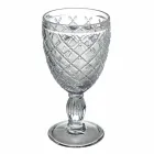 Wine or Water Goblet in Colored or Transparent Glass with Decorations, 12 Pieces - Rocca Viadurini