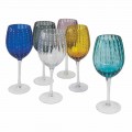 Colored and Modern Glass Wine Glasses 12 Pieces Elegant Service - Persia