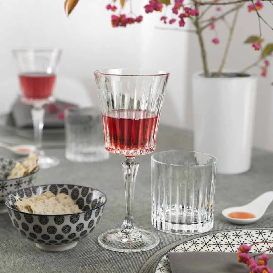 Luxury Wine and Cocktail Glasses Design in Eco Crystal 12 Pieces - Senzatempo Viadurini