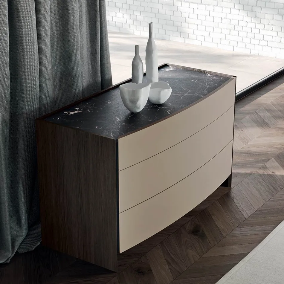 Modern Style 4-Element Bedroom Made in Italy - Calimero Viadurini