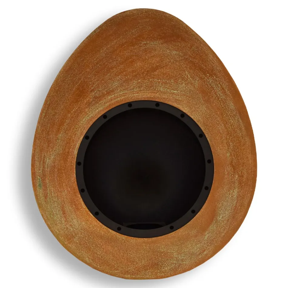 Wall Bioethanol Fireplace in Oval Design Painted Steel - Guiscard Viadurini