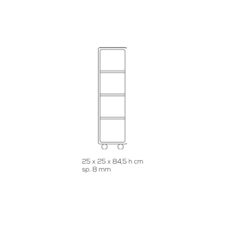 Trolley Column in Transparent Acrylic Crystal 1 or 3 Shelves - Minervo Viadurini