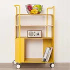 Design Trolley in Steel with Ash Top Made in Italy - Murella Viadurini