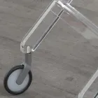Folding Trolley in Transparent Acrylic Crystal 2 Trays - Aristocles Viadurini
