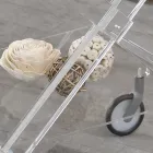 Folding Trolley in Transparent Acrylic Crystal 2 Trays - Aristocles Viadurini