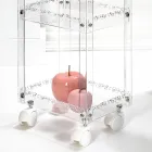 Plexiglass Food Trolley with Shelves Made in Italy - Galatius Viadurini