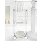 Food Trolley in Transparent Plexiglass Made in Italy - Galatius Viadurini