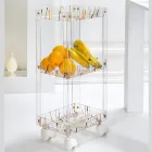 Food Trolley in Transparent Plexiglass Made in Italy - Galatius Viadurini