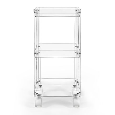 Transparent Plexiglass Food Trolley Made in Italy - Galatius Viadurini