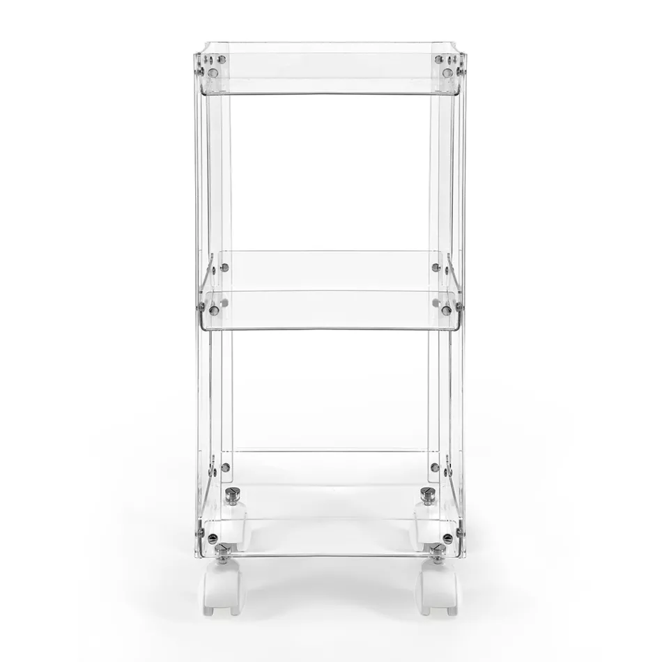 Transparent Plexiglass Food Trolley Made in Italy - Galatius Viadurini