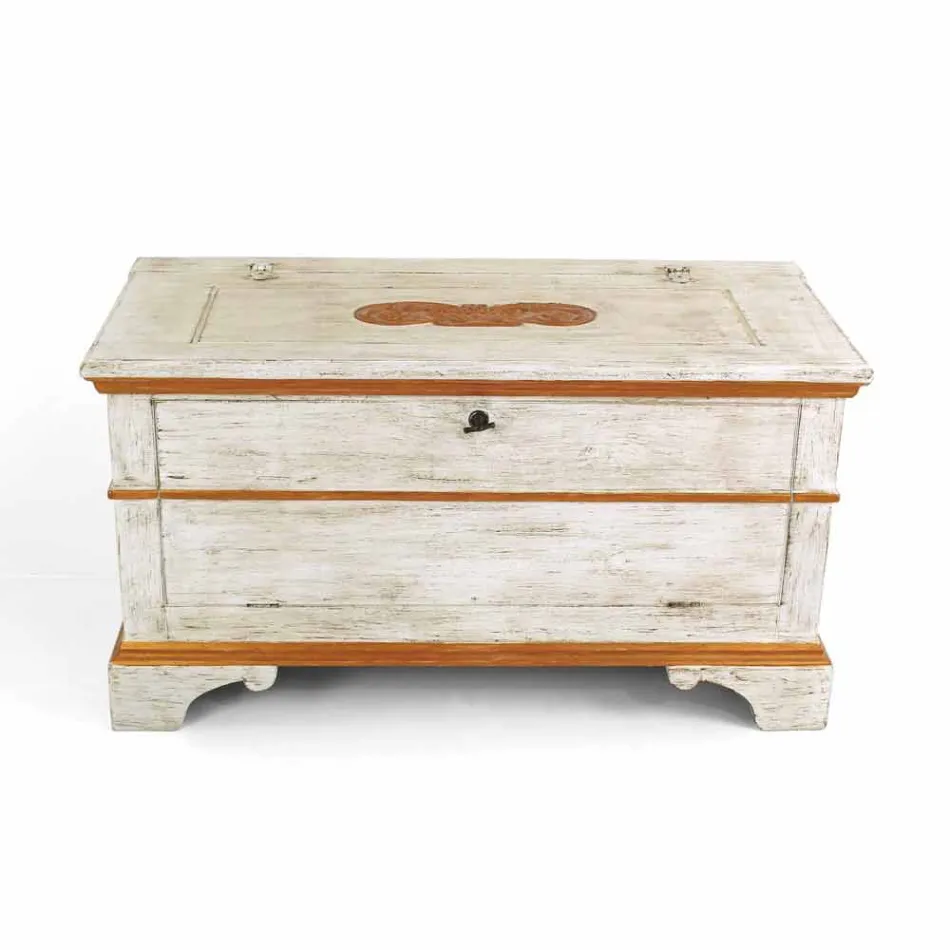 Chest Handmade in Solid Wood with Gold Profiles Made in Italy - Caio Viadurini