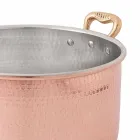 High Casserole in Tinned Copper by Hand Round with 2 Handles 16 cm - Gianfranco Viadurini