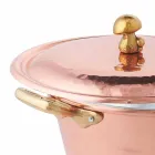 Hand Tinned Conical Oven Copper Casserole and Lid 24 cm - Marialuna Viadurini