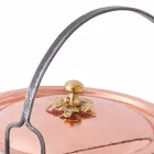Hand Tinned Copper Casserole, Lid and Arched Handle 34 cm - Mariagiu Viadurini