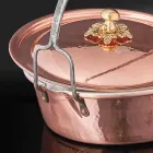 Hand Tinned Copper Casserole, Lid and Arched Handle 34 cm - Mariagiu Viadurini