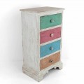 Artisan Chest of Drawers with 4 Drawers in White Wood Made in Italy - Manhattan