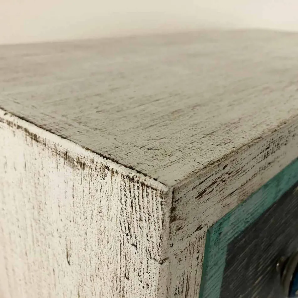 Artisan Chest of Drawers in Fir Wood with 3 Drawers Made in Italy - Monkey Viadurini