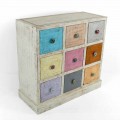Artisan Chest of Drawers in Solid Wood with 9 Drawers Made in Italy - Pierrot
