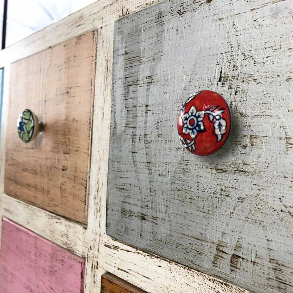 Artisan Chest of Drawers in Solid Wood with 9 Drawers Made in Italy - Pierrot Viadurini