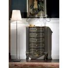 Bedroom Chest of Drawers with 5 Classic Wooden Drawers Made in Italy - Leonor Viadurini