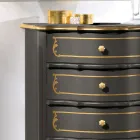 Bedroom Chest of Drawers with 5 Classic Wooden Drawers Made in Italy - Leonor Viadurini