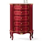 Bedroom Chest of Drawers with 5 Classic Wooden Drawers Made in Italy - Leonor Viadurini
