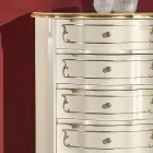 Bedroom Chest of Drawers with 5 Classic Wooden Drawers Made in Italy - Leonor Viadurini