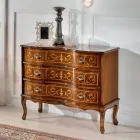 Classic Style Chest of Drawers in Wood with 3 Drawers Made in Italy - Elegant Viadurini