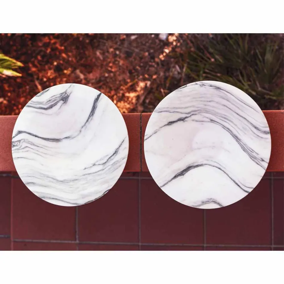 Centerpiece in Brezza della Versilia Marble and Metal Made in Italy - Amabile Viadurini