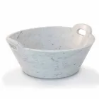 Basket in White Carrara Marble of Italian Luxury Design - Tinozzo Viadurini