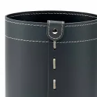 Waste paper basket in regenerated handmade leather Battista Viadurini