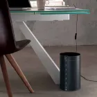 Waste paper basket in regenerated handmade leather Battista Viadurini