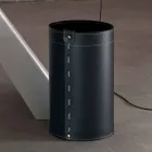 Waste paper basket in regenerated handmade leather Battista Viadurini