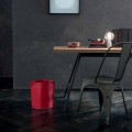 Waste paper basket made in Italy in regenerated Canistro leather