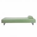 Outdoor Design Chaise Longue in Metal and Fabric Made in Italy - Selia