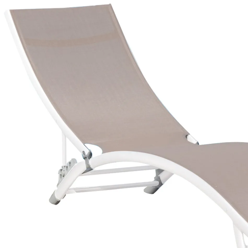 Garden Chaise Longue with White Aluminum Structure - Berranger Viadurini