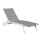 Garden Chaise Longue in Aluminum with Seat in Textilene - Zohra Viadurini