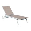 Garden Chaise Longue in Aluminum with Seat in Textilene - Zohra