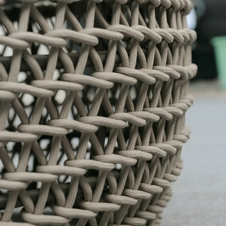Rubber Garden Chaise Longue with Rope Woven Structure - Shuffle Viadurini